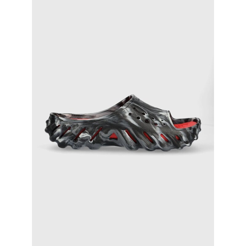 Παντόφλες Crocs Echo Marbled Slide χρώμα: μαύρο, 208467