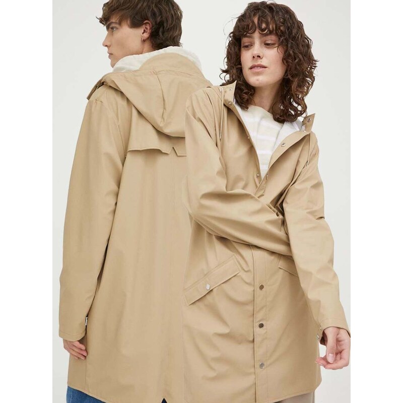 Αδιάβροχο μπουφάν Rains 12020 Long Jacket χρώμα: μπεζ