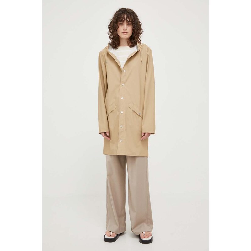 Αδιάβροχο μπουφάν Rains 12020 Long Jacket χρώμα: μπεζ