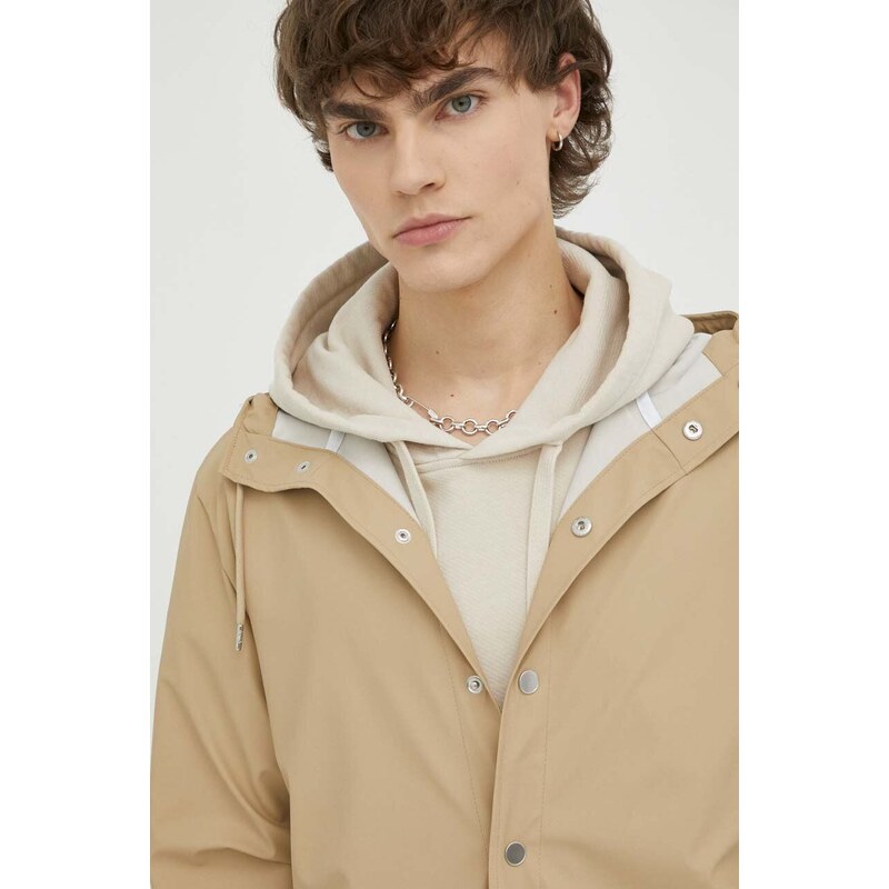 Αδιάβροχο μπουφάν Rains 12020 Long Jacket χρώμα: μπεζ