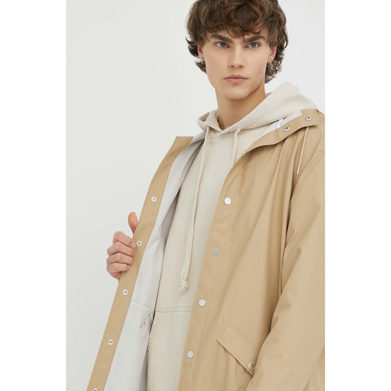 Αδιάβροχο μπουφάν Rains 12020 Long Jacket χρώμα: μπεζ