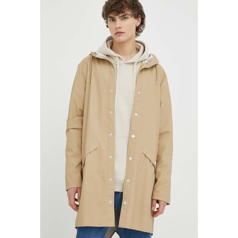 Αδιάβροχο μπουφάν Rains 12020 Long Jacket χρώμα: μπεζ