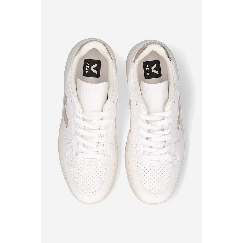 Δερμάτινα αθλητικά παπούτσια Veja V-10 Leather χρώμα: άσπρο VX052935 F3VX052935