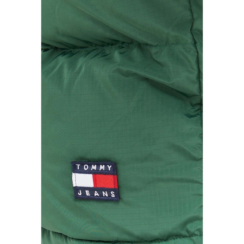 Αμάνικο από πούπουλα Tommy Jeans ανδρικά, χρώμα: πράσινο