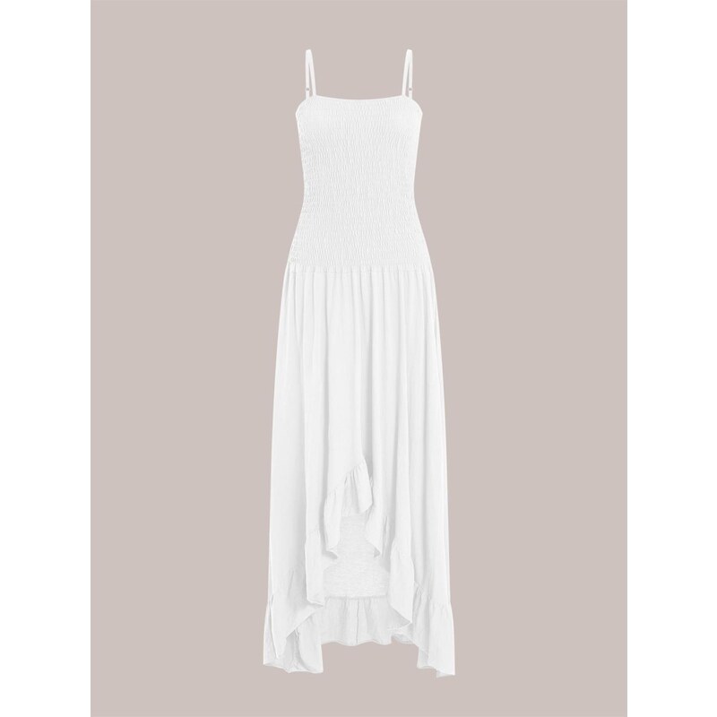 Celestino Ασύμμετρο βαμβακερό φόρεμα λευκο για Γυναίκα