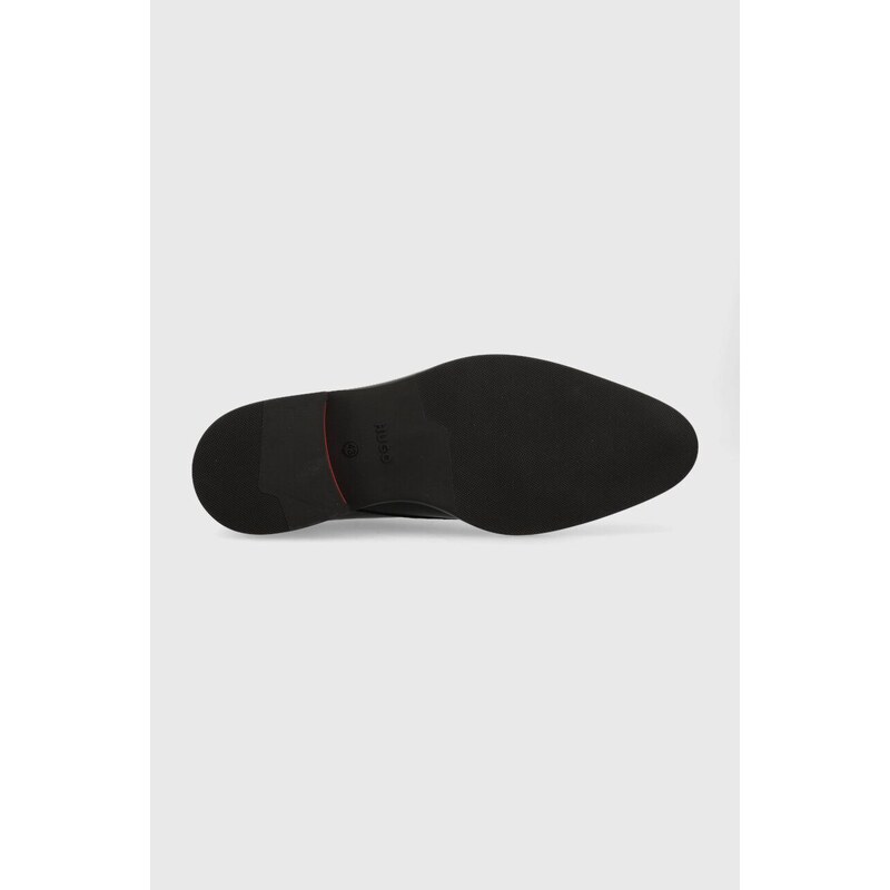 Δερμάτινα κλειστά παπούτσια HUGO Kerr χρώμα: μαύρο, 50497869 F350497869