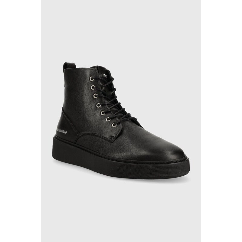 Δερμάτινα παπούτσια Karl Lagerfeld FLINT χρώμα: μαύρο, KL53350 F3KL53350