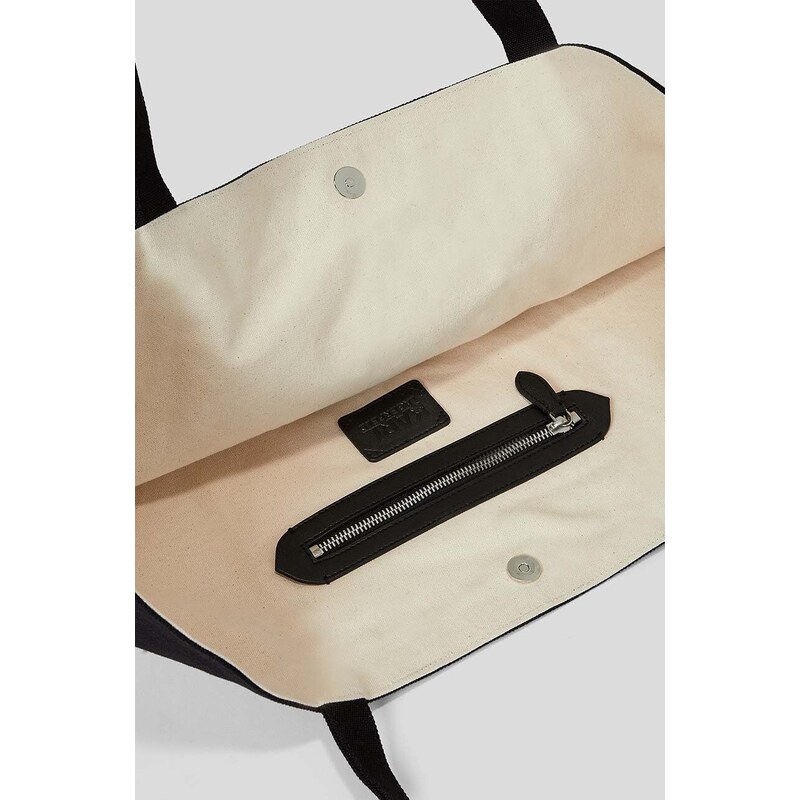 Βαμβακερή τσάντα Karl Lagerfeld χρώμα: μαύρο