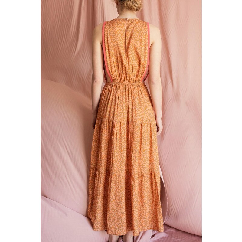 MADAME SHOU SHOU Φορεμα Doto orange floral