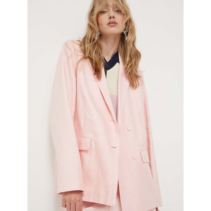 Βαμβακερό blazer Stine Goya χρώμα: ροζ