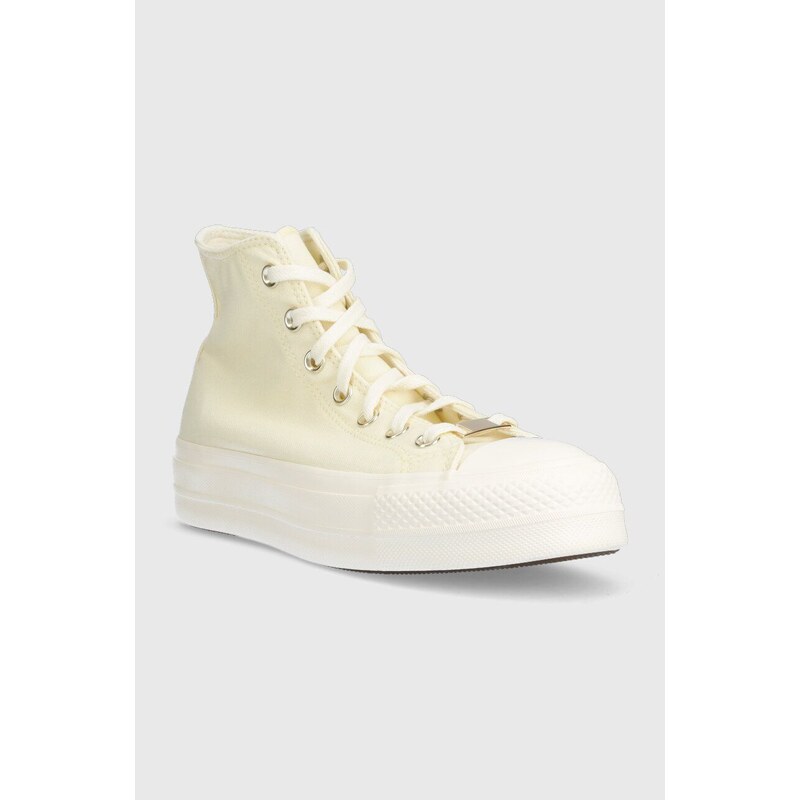 Πάνινα παπούτσια Converse Chuck Taylor All Star Lift Platform χρώμα: κίτρινο, A05198C