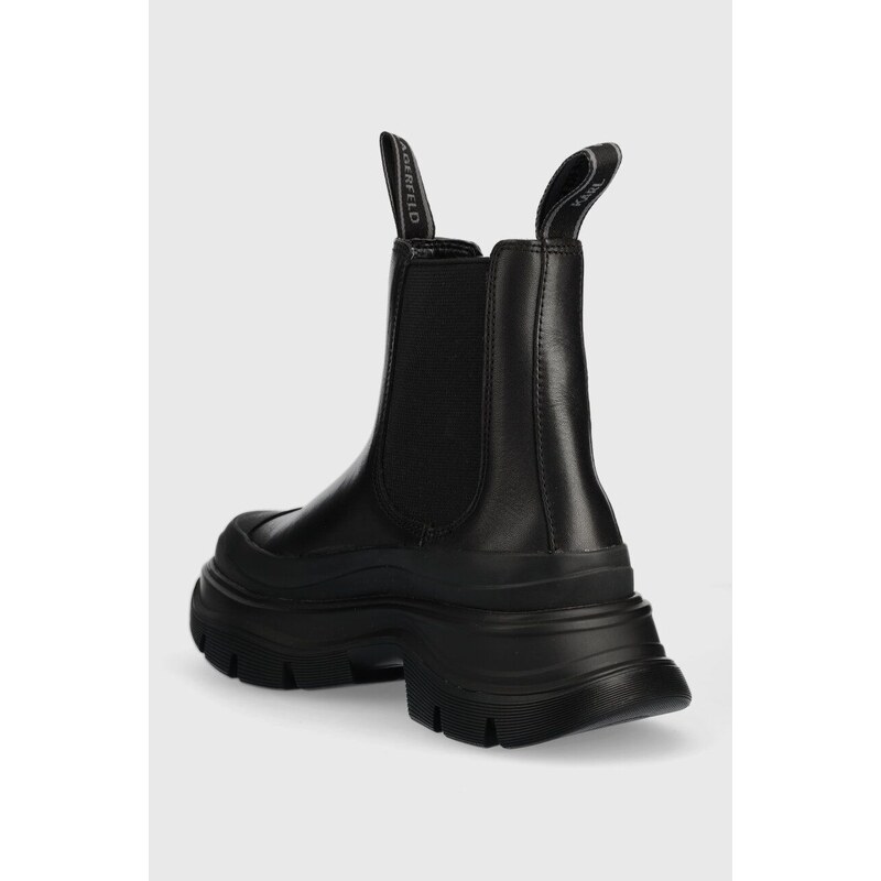 Δερμάτινες μπότες τσέλσι Karl Lagerfeld LUNA γυναικείες, χρώμα: μαύρο, KL42944F F3KL42944F