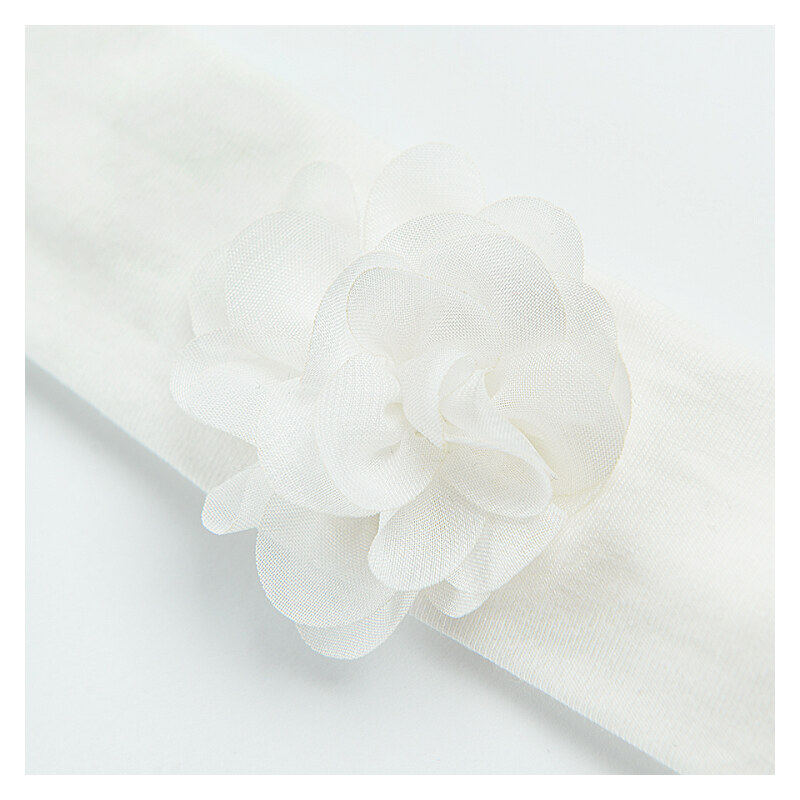 COOL CLUB Κορδέλα λευκή με λουλούδι από δαντέλα
