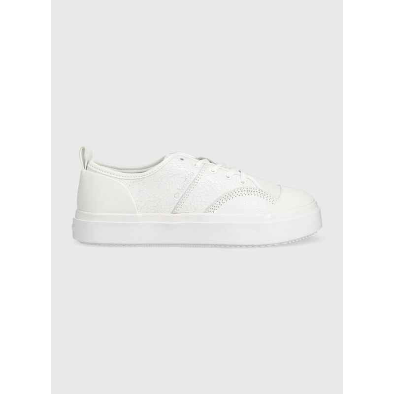 Παπούτσια Calvin Klein LOW PROF CUP LACE UP χρώμα: άσπρο, HW0HW01553