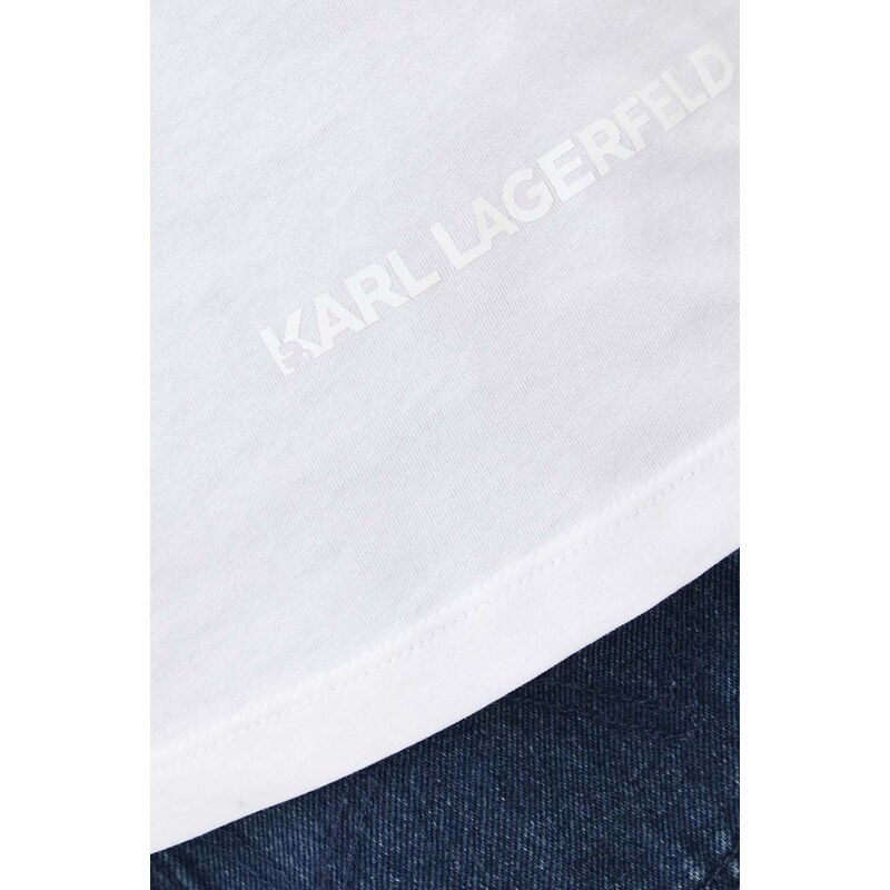 Βαμβακερό μπλουζάκι Karl Lagerfeld χρώμα: άσπρο