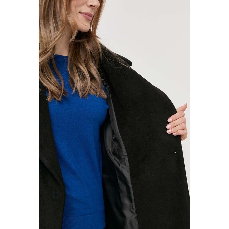 Παλτό Silvian Heach χρώμα: μαύρο