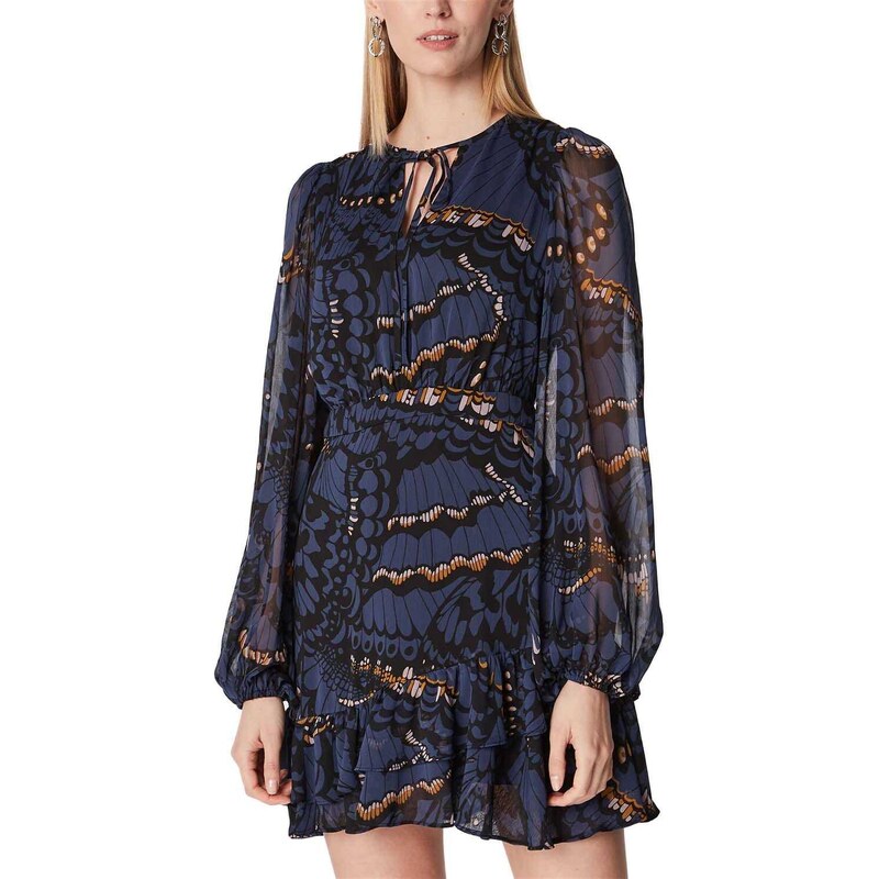 TED BAKER Φορεμα Pollei Ruffle Asymmetric Mini Dress 265573 navy