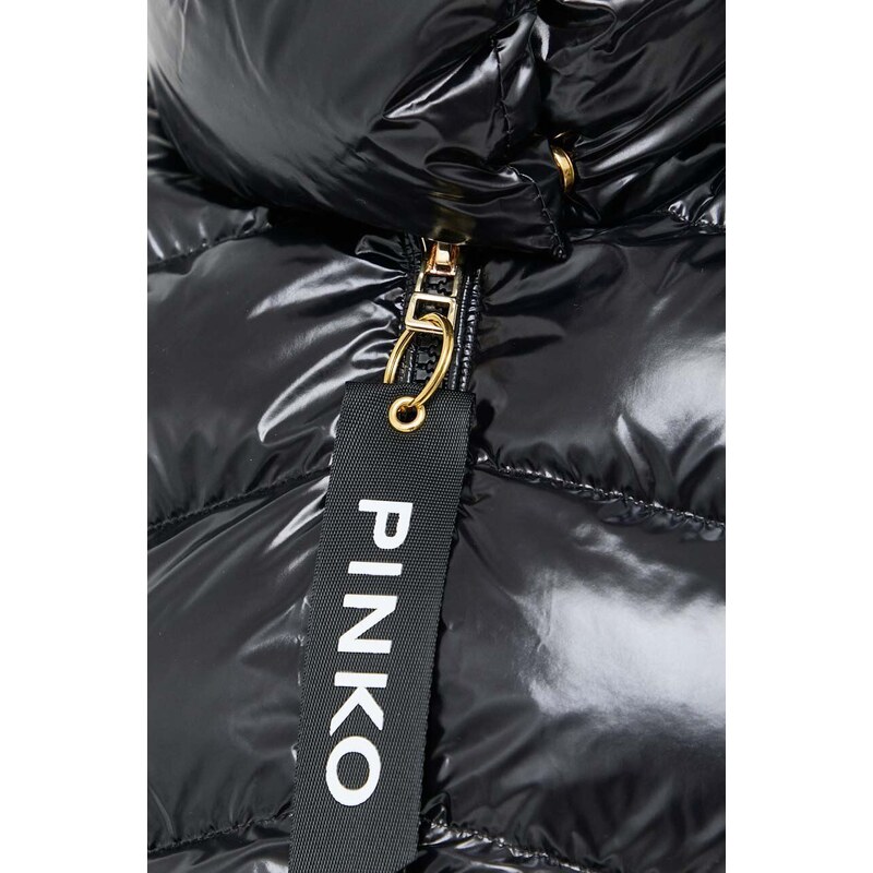 Μπουφάν Pinko χρώμα: μαύρο