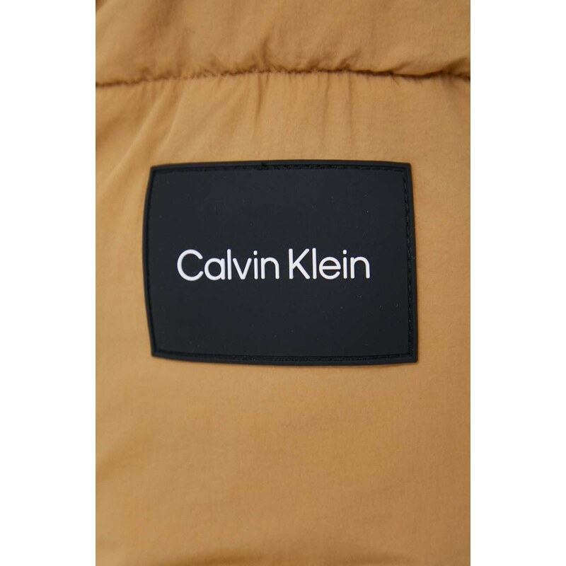 Μπουφάν Calvin Klein χρώμα: μπεζ