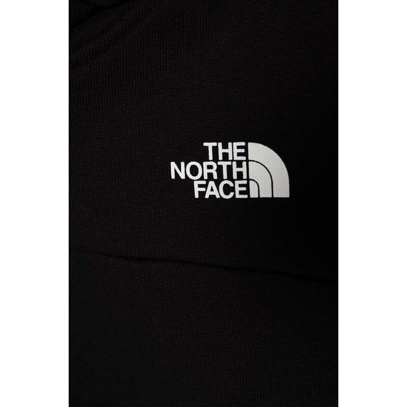 Παιδική βαμβακερή μπλούζα The North Face G DREW PEAK CROP P/O HOODIE χρώμα: μαύρο, με κουκούλα
