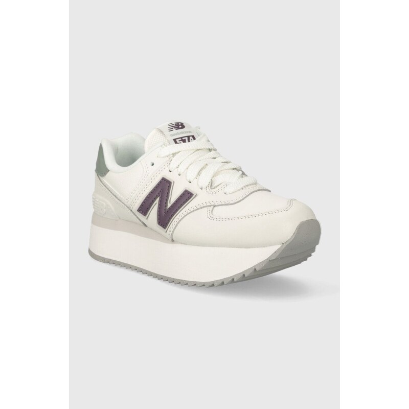 Δερμάτινα αθλητικά παπούτσια New Balance WL574ZFG χρώμα: άσπρο F30