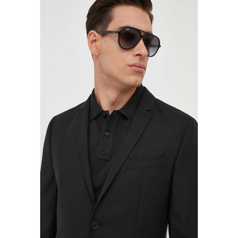 Μάλλινο μπουφάν Calvin Klein χρώμα: μαύρο