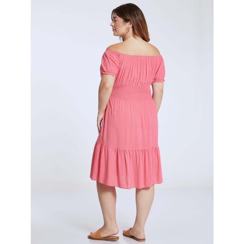 Celestino Φόρεμα με ακάλυπτους ώμους σκουρο ροζ για Γυναίκα