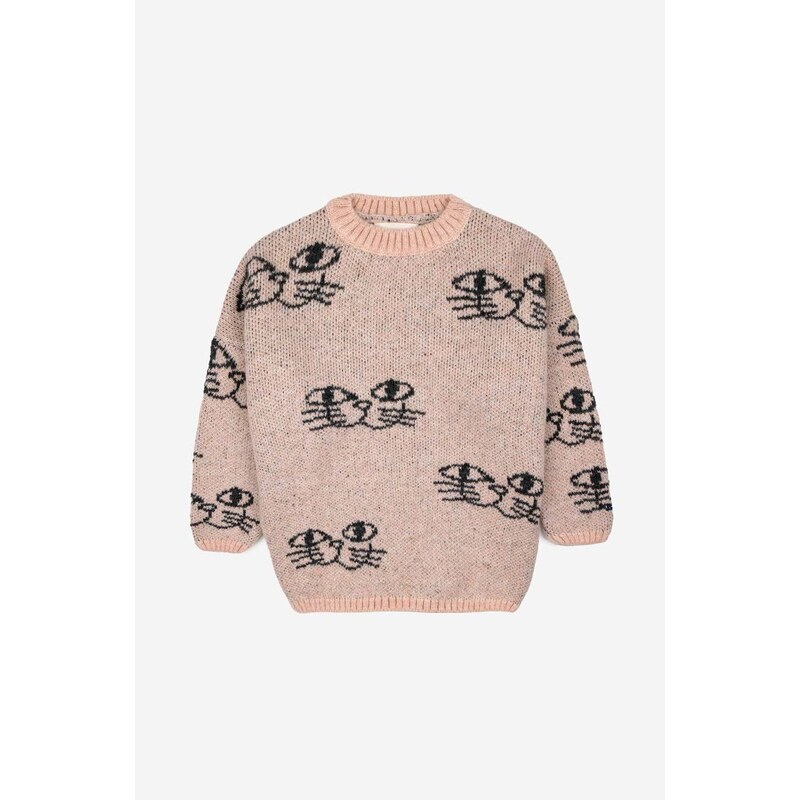 Παιδικό πουλόβερ από μείγμα μαλλιού Bobo Choses χρώμα: ροζ