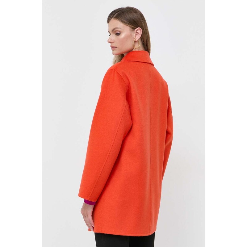 Μάλλινο παλτό Luisa Spagnoli χρώμα: πορτοκαλί