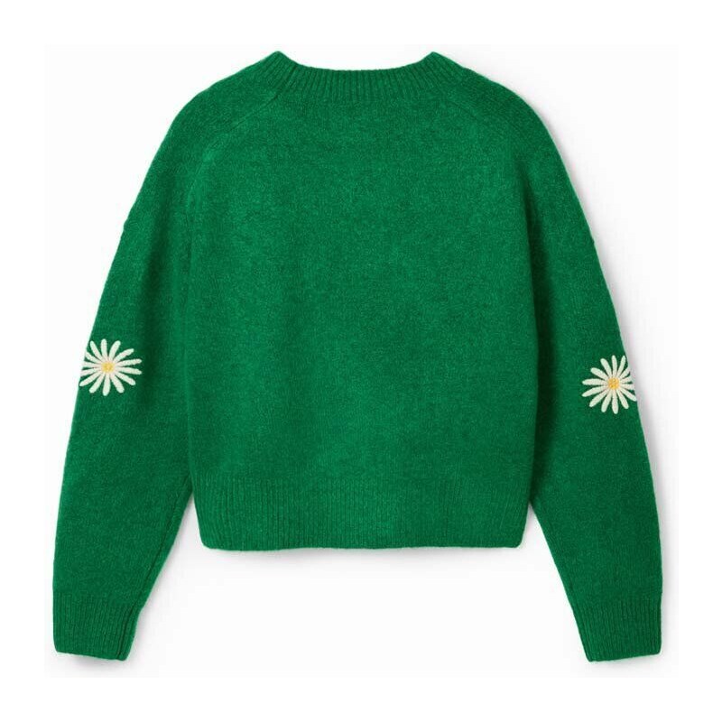 Παιδικό πουλόβερ από μείγμα μαλλιού Desigual χρώμα: πράσινο