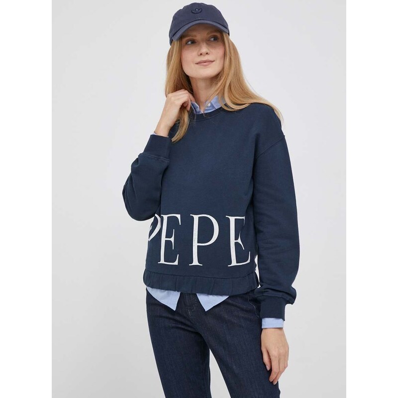 Βαμβακερή μπλούζα Pepe Jeans Victoria γυναικεία, χρώμα: ναυτικό μπλε