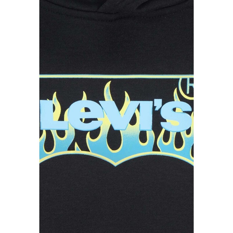 Παιδική μπλούζα Levi's χρώμα: μαύρο, με κουκούλα