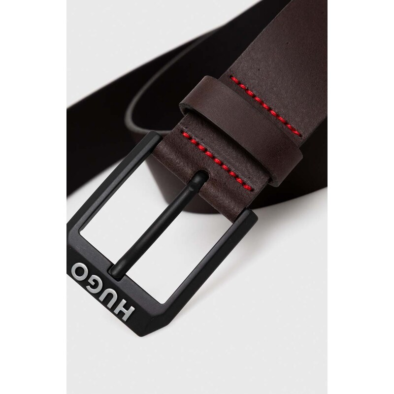 HUGO Gürtel Gelio Sz40 Leather Belt W95 Dark Brown