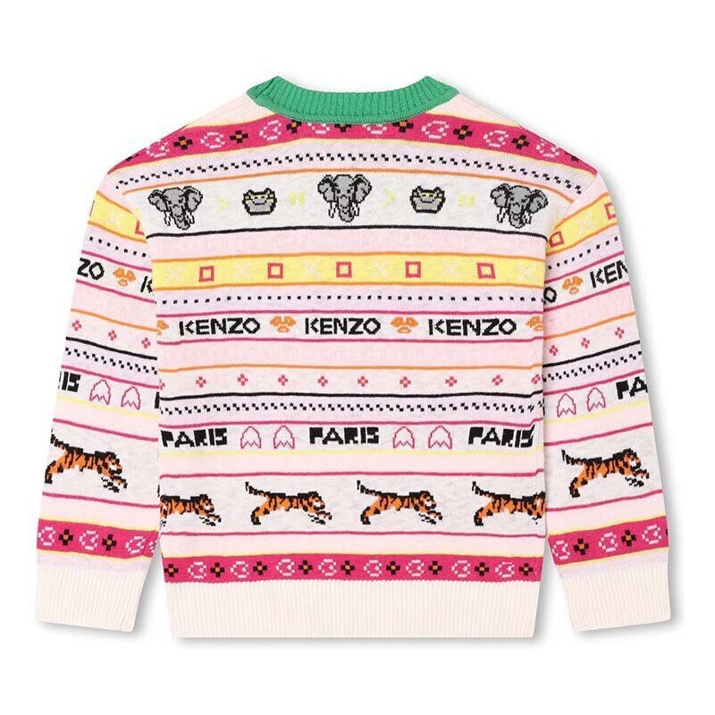 Παιδικό πουλόβερ από μείγμα μαλλιού Kenzo Kids χρώμα: μπεζ