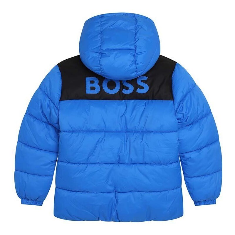 Παιδικό μπουφάν BOSS χρώμα: ναυτικό μπλε