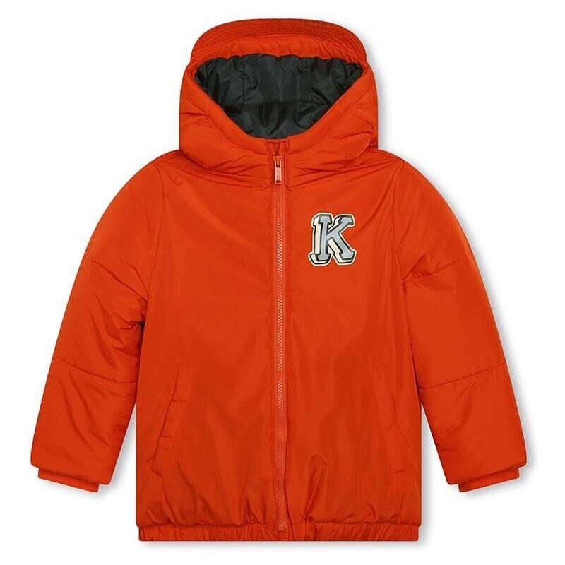 Παιδικό μπουφάν Kenzo Kids χρώμα: πορτοκαλί