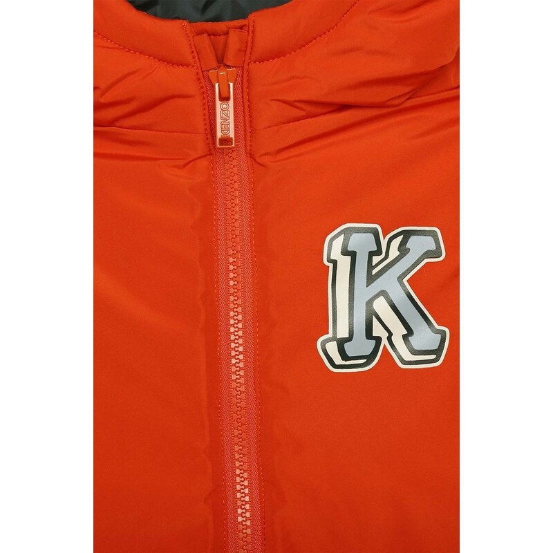 Παιδικό μπουφάν Kenzo Kids χρώμα: πορτοκαλί