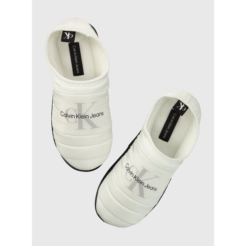 Παντόφλες Calvin Klein Jeans HOME SLIPPER MONO WN χρώμα: άσπρο, YW0YW00747