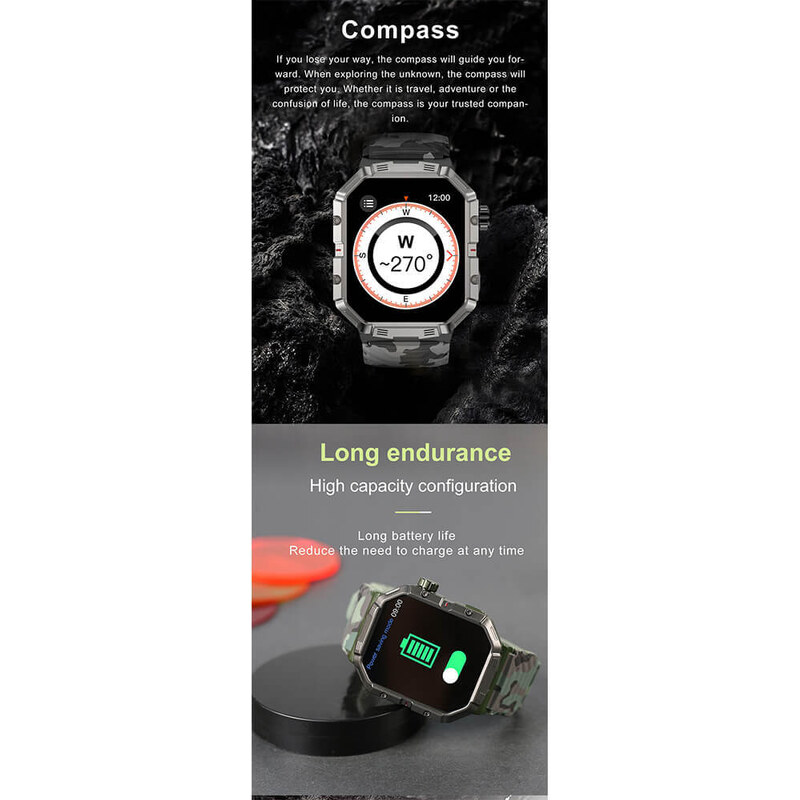 Smartwatch Microwear GW55 - Black Camo
