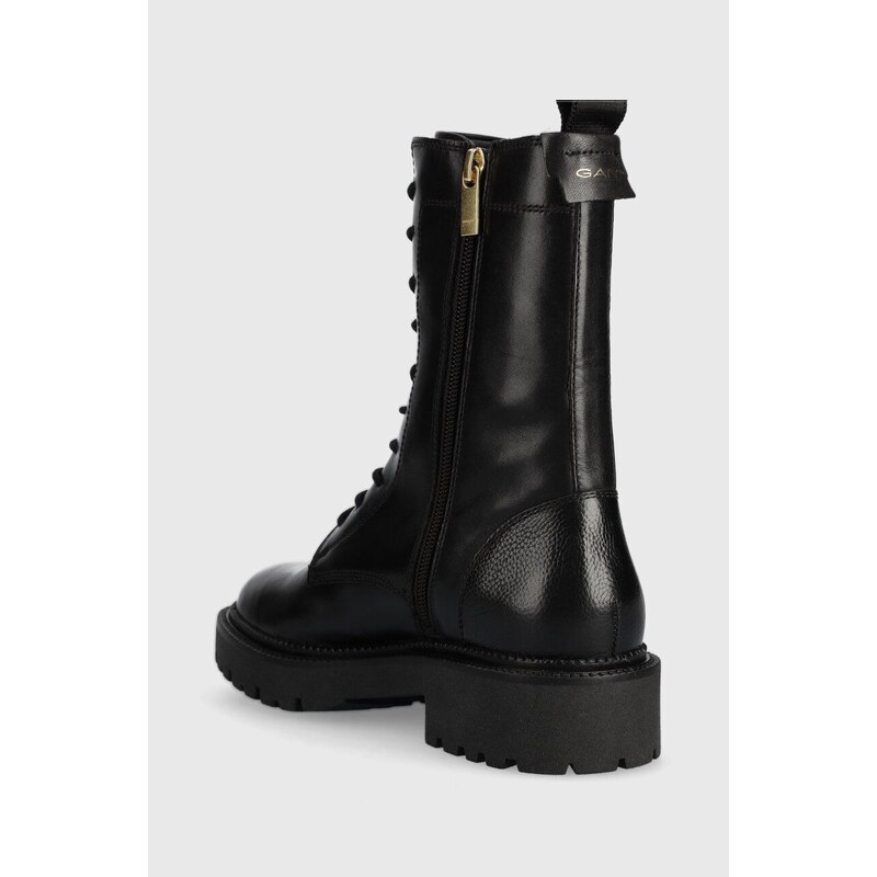 Δερμάτινες μπότες Gant Kelliin γυναικείες, χρώμα: μαύρο, 27541350.G00 F327541350.G00