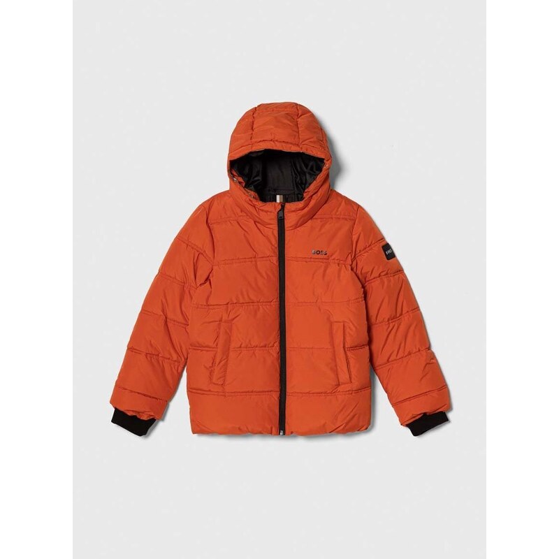 Παιδικό μπουφάν BOSS χρώμα: πορτοκαλί