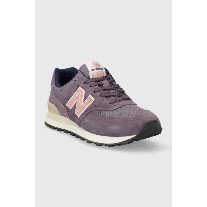 Σουέτ αθλητικά παπούτσια New Balance 574 χρώμα: μοβ