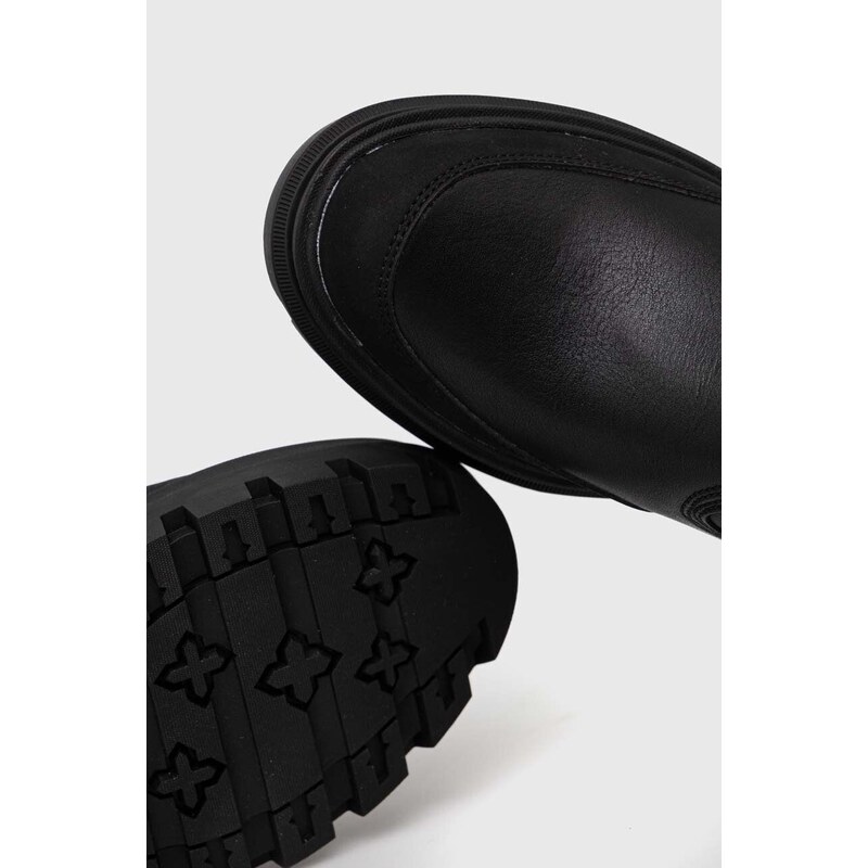 Δερμάτινες μπότες Timberland Everleigh Boot Tall γυναικείες, χρώμα: μαύρο, TB0A5YMR0151 F3TB0A5YMR0151