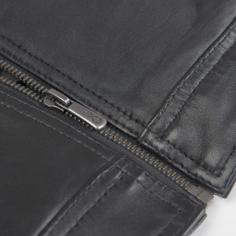 Prince Oliver Hooded Racer Δερμάτινο Μαύρο 100% Leather Jacket (Modern Fit)