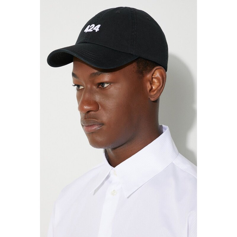 Βαμβακερό καπέλο του μπέιζμπολ 424 χρώμα: μαύρο F335424L02.236585