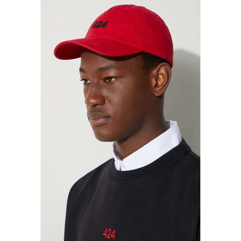 Βαμβακερό καπέλο του μπέιζμπολ 424 χρώμα: κόκκινο F335424L01.236585