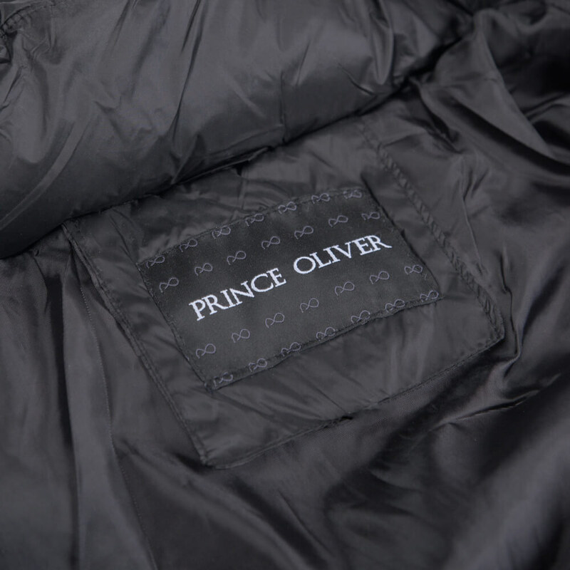 Prince Oliver Puffer Long Jacket Μαύρο (Modern Fit)