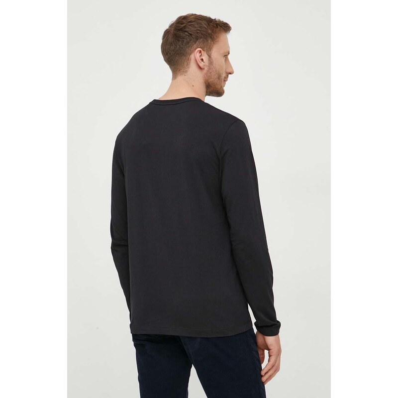 Βαμβακερή μπλούζα με μακριά μανίκια Gant χρώμα: μαύρο