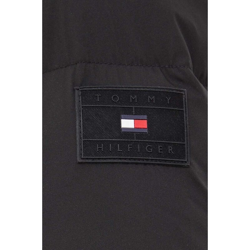 Μπουφάν με επένδυση από πούπουλα Tommy Hilfiger ανδρικό, χρώμα: μαύρο