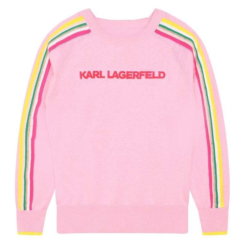 Παιδικό πουλόβερ Karl Lagerfeld χρώμα: ροζ